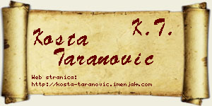 Kosta Taranović vizit kartica
